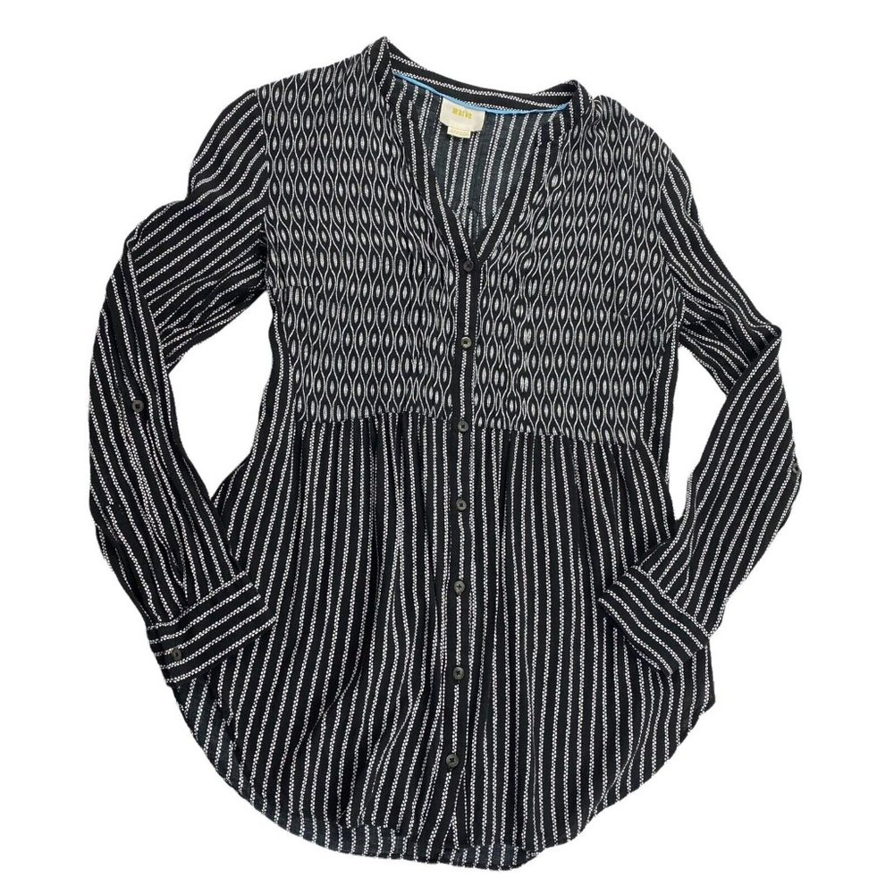 Maeve Anthropologie Calia Button Down Tunic Top 12 Boho Bohemian Shirt